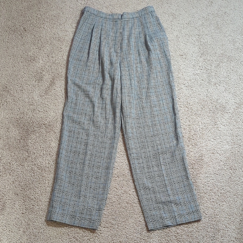 Vintage Grey Plaid High Waist Slacks